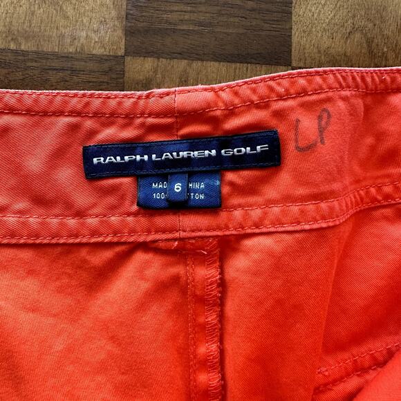 Ralph Lauren Golf Ladies Champions Orange Classic Shorts Capris Size 6 HTF - Picture 11 of 13